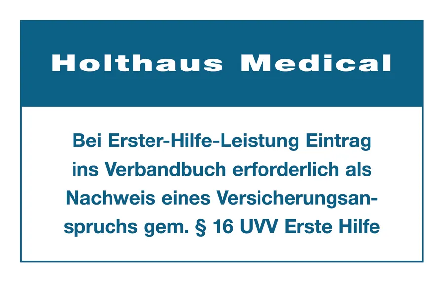 Aufkleber „Eintrag Verbandbuch“ 60 x 100 mm