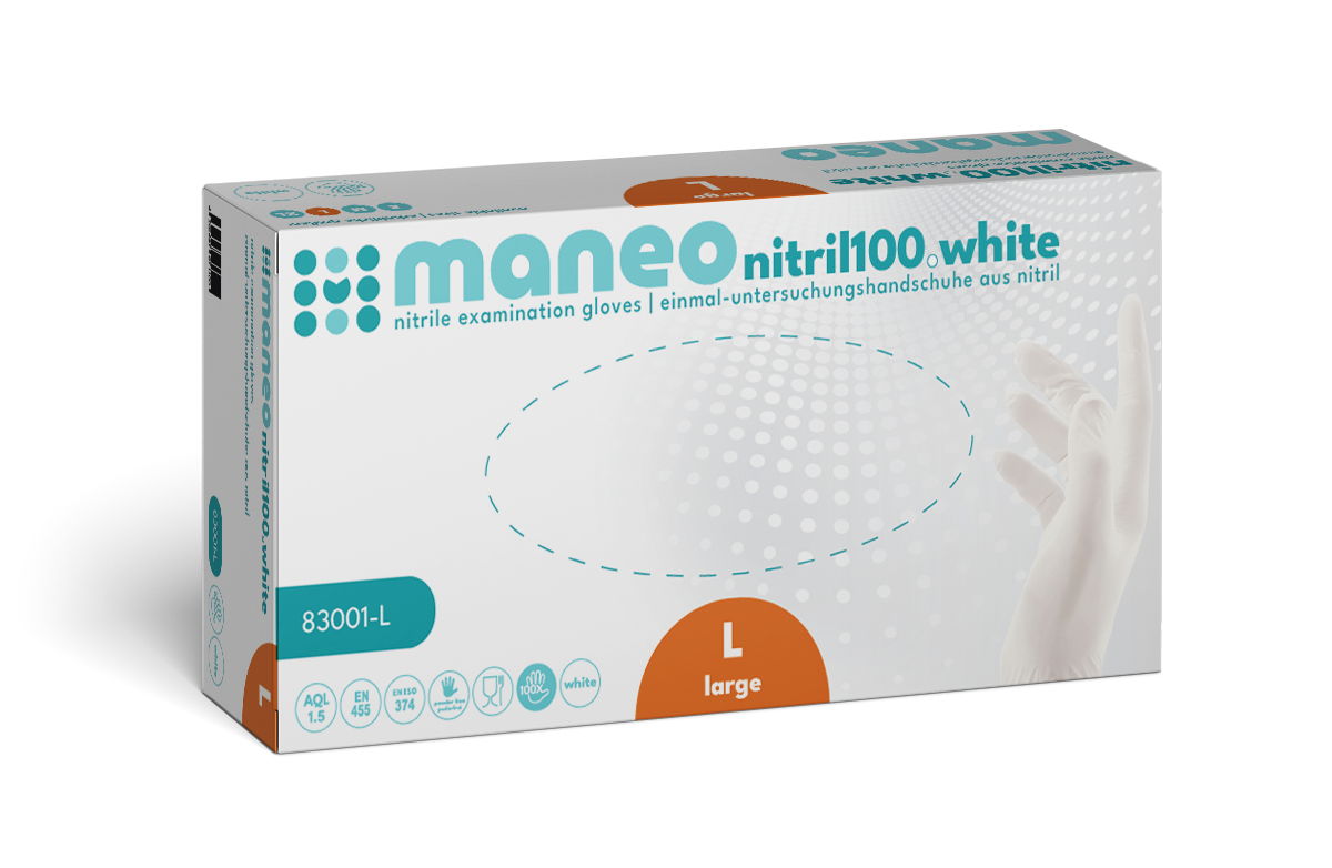 Nitrilhandschuhe maneo nitril weiß