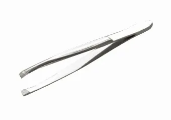 Haarpinzette 8 cm mit schrägem Greifer