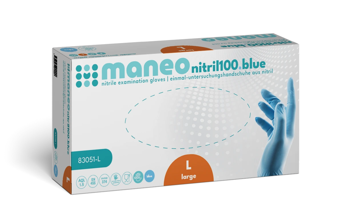 Nitrilhandschuhe maneo nitril blau