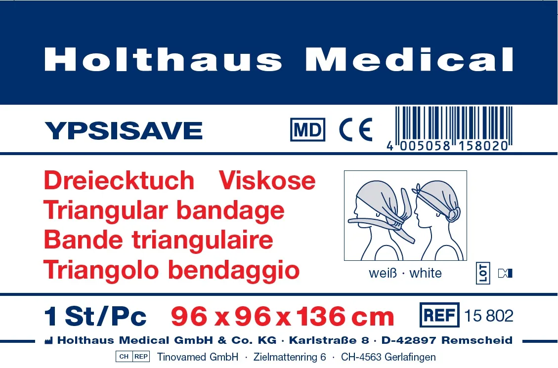 YPSISAVE Dreiecktuch 96 x 96 x 136 cm weiß
