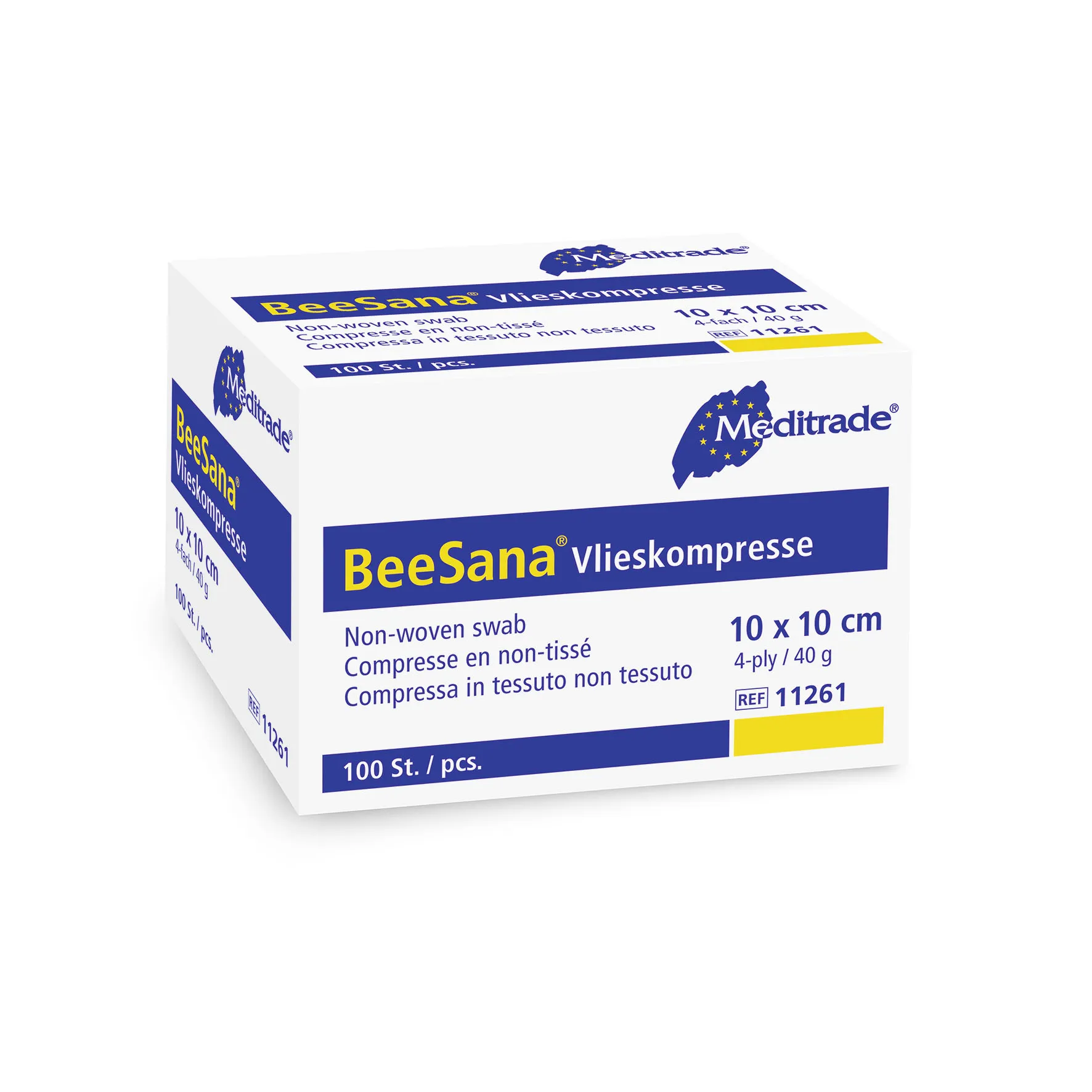 BeeSana® Vlieskompresse, unsteril, 4-fach, 40 g