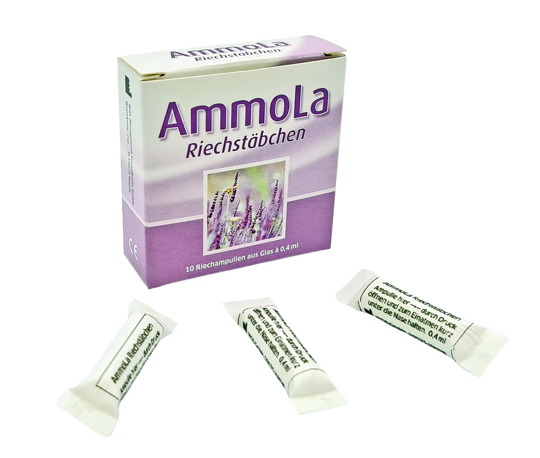 Riechstäbchen Ammoniak-Lavendel  à 10 Stück in Schachtel