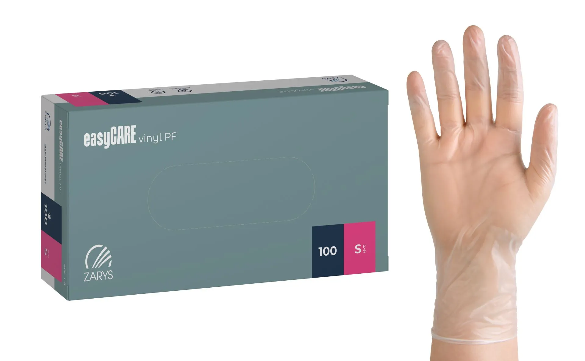 easyCARE vinyl powder-free gloves