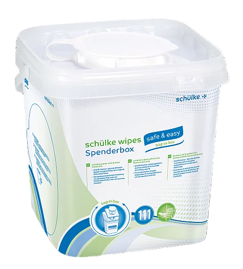 Schülke wipes safe&easy trockene Tücher & Spenderbox