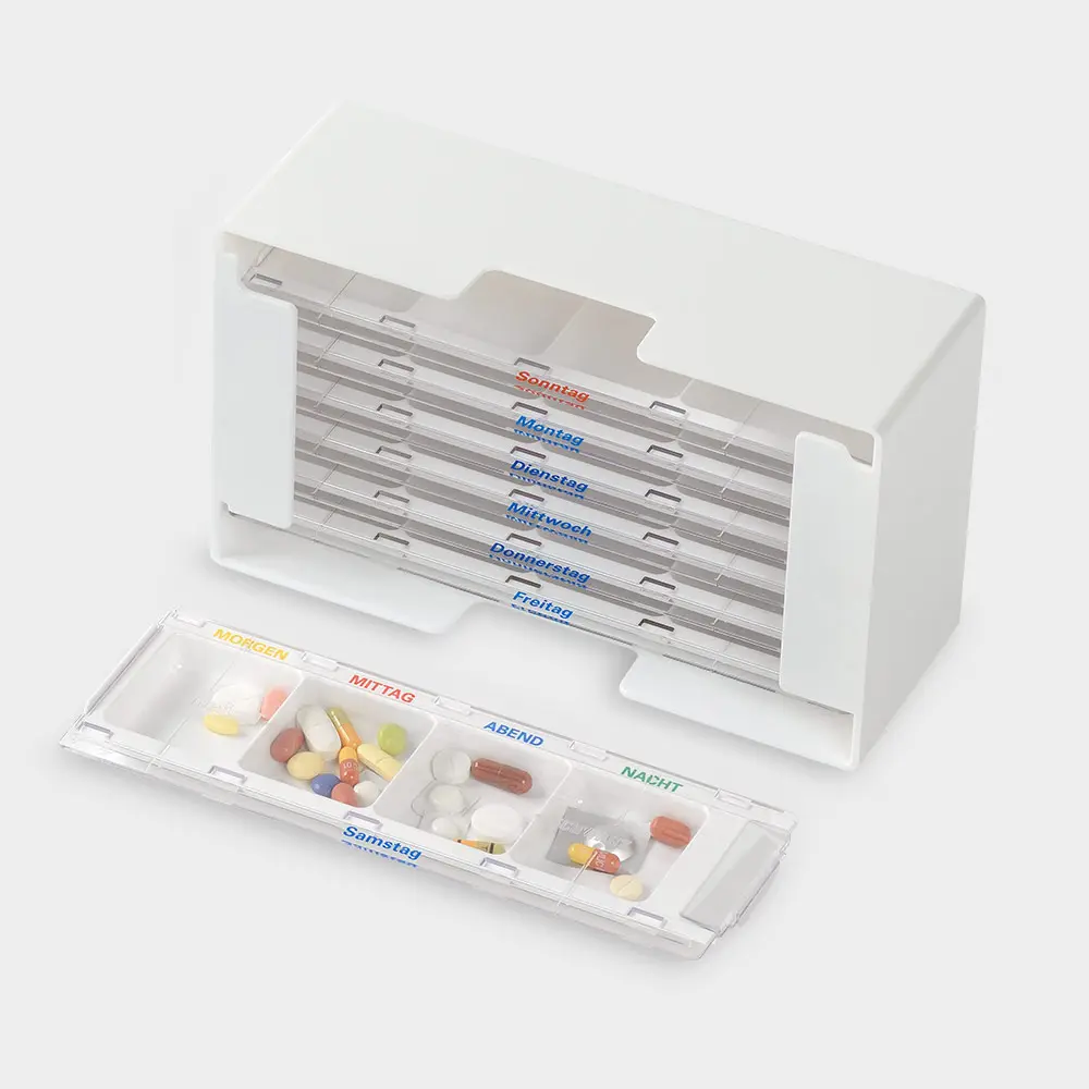 melipul Medikamenten-Dosierer XL 1 Woche mit 7 MW-Dispenser