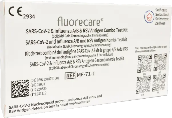 fluorecare Influenza A+B & Covid-19 & RSV Antigen Selbsttest