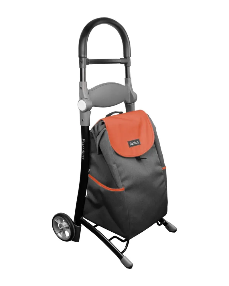 Koala Einkaufstrolley, orange und grau, mit Rädern und Sitzf