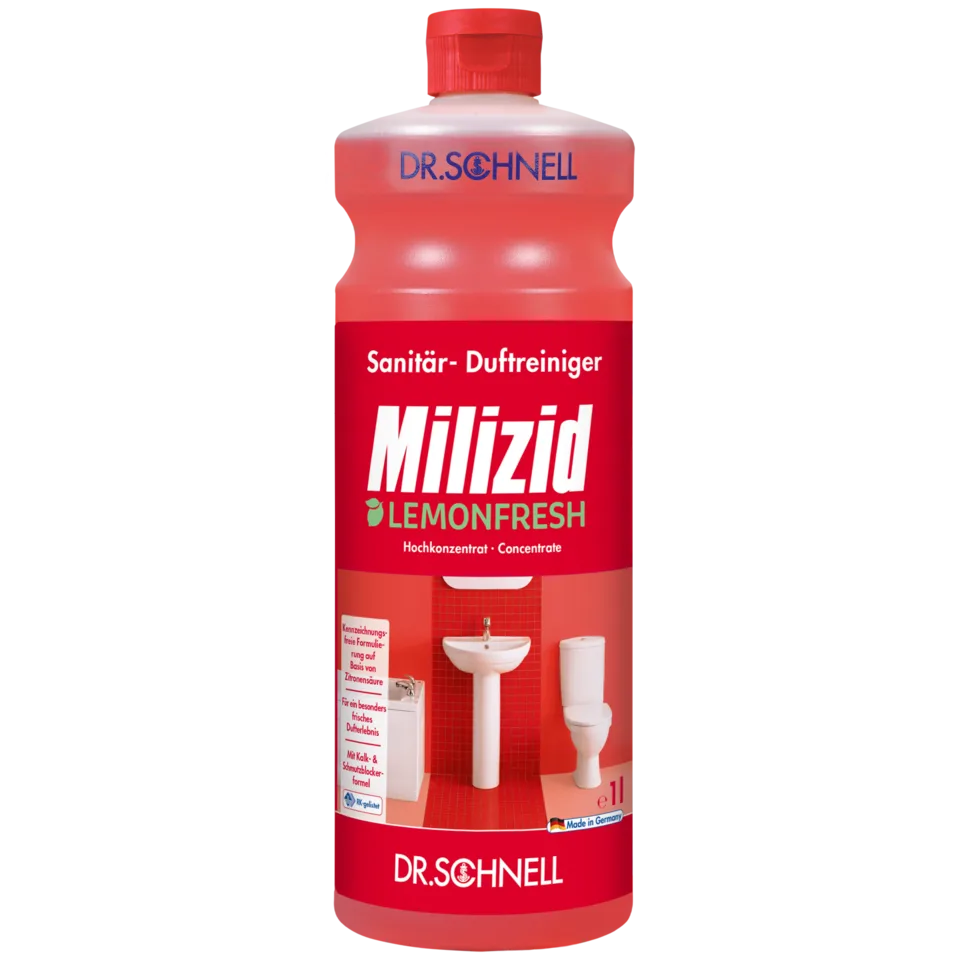 MILIZID LEMONFRESH Sanitärreiniger und Kalklöser mit einzigartigem Dufterlebnis, für Wasserhärten unter