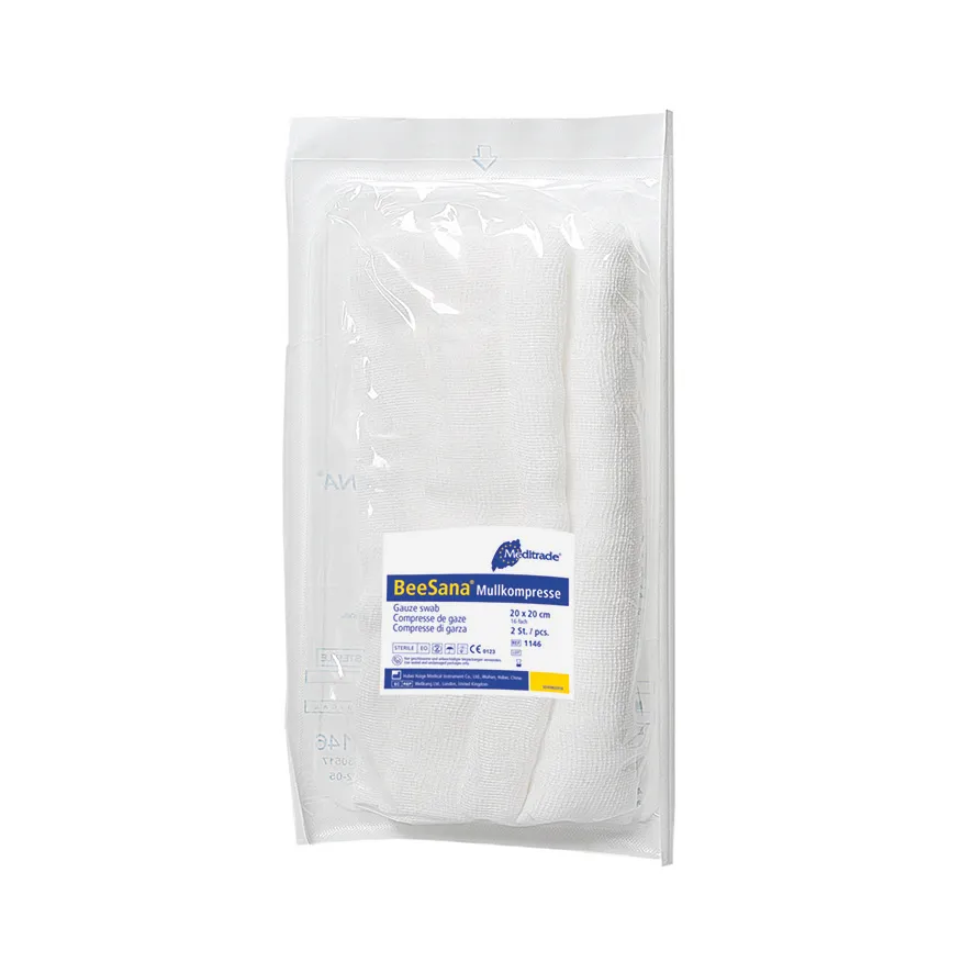BeeSana® Mullkompresse, RöKo, steril, 12-fach, 10 x 10 cm