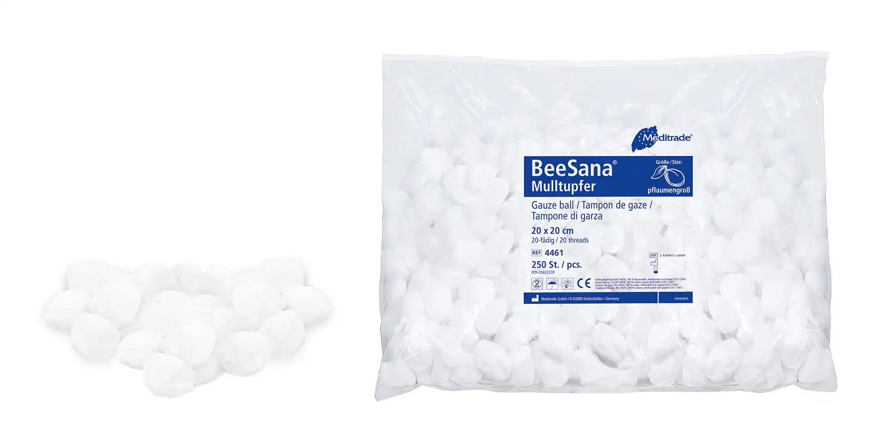 BeeSana® Mulltupfer, ohne RöKo, unsteril, Rundform