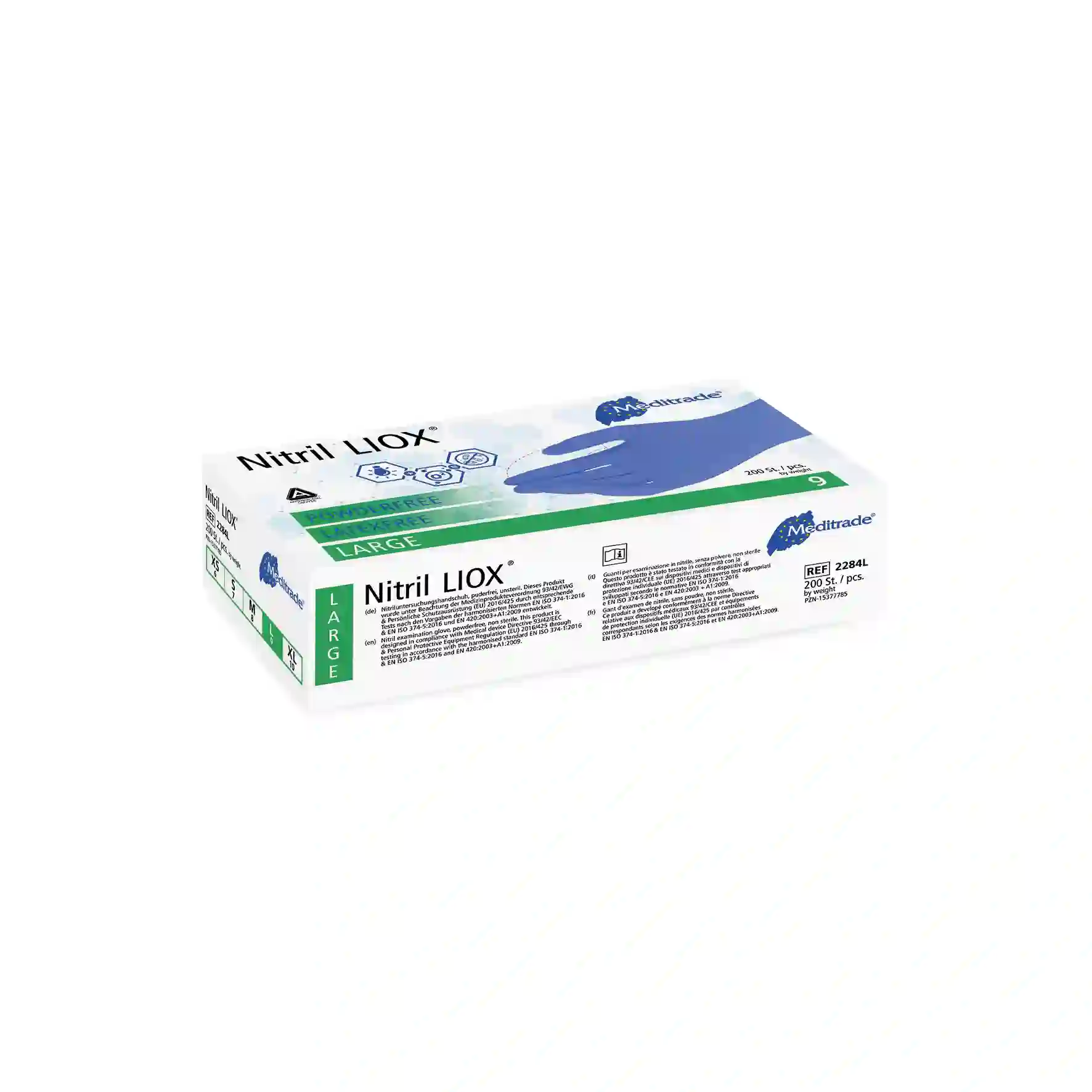 Meditrade Nitril LIOX® antimikrobieller Untersuchungshandschuh 200er Box