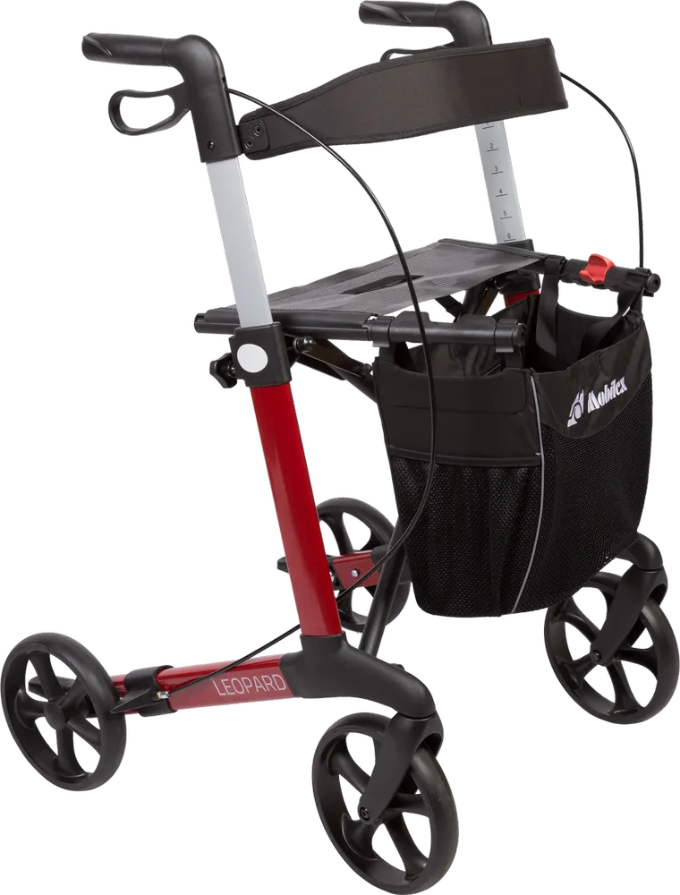 Leopard Rollator, platinsilberfarben, Sitzhöhe 62 cm, inkl.